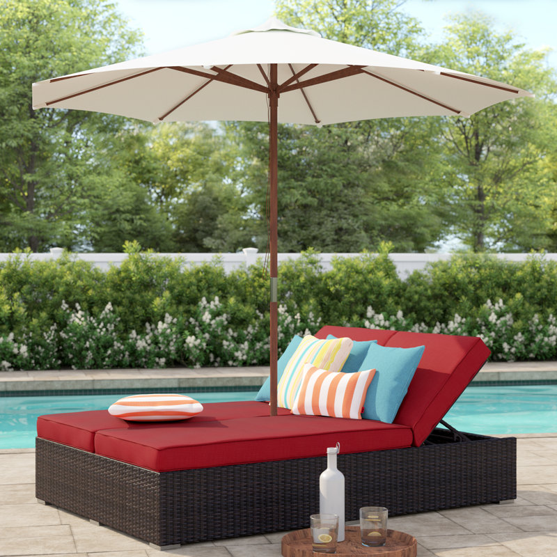 Sol 72 Outdoor Brentwood Double Reclining Chaise Lounge with Cushion